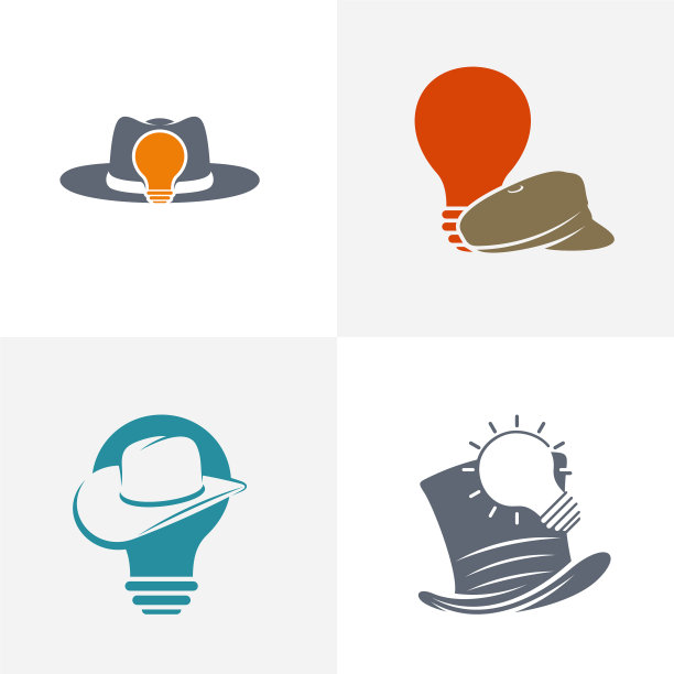 设置灯泡帽标志设计创意帽标志图片下载