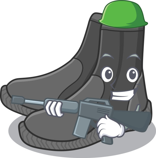 一个迷人的军队潜水靴卡通图片图片下载