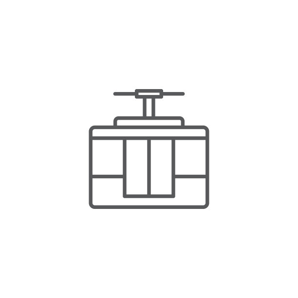 缆车外形图标为线形风格标志图片下载