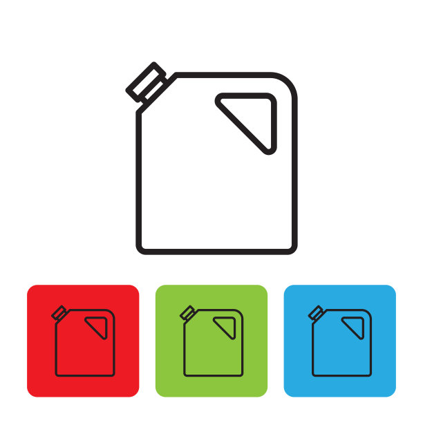 黑色线罐的汽油图标隔离图片下载