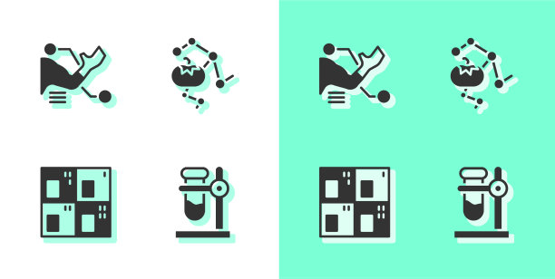 将试管烧瓶放置在支架假肢手上图片下载