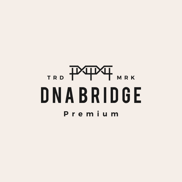 DNA桥嬉皮士复古标志图标图片下载