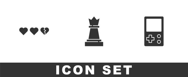 设心的游戏，国际象棋和俄罗斯方块图标图片下载