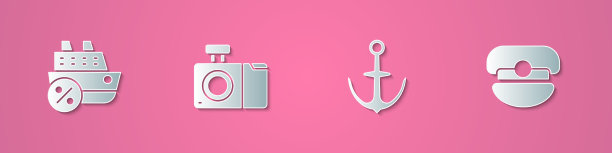 设置剪纸游轮摄影锚图片下载