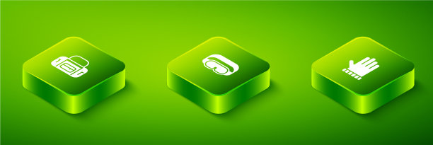 设置等距滑雪镜，圣诞手套和图片下载