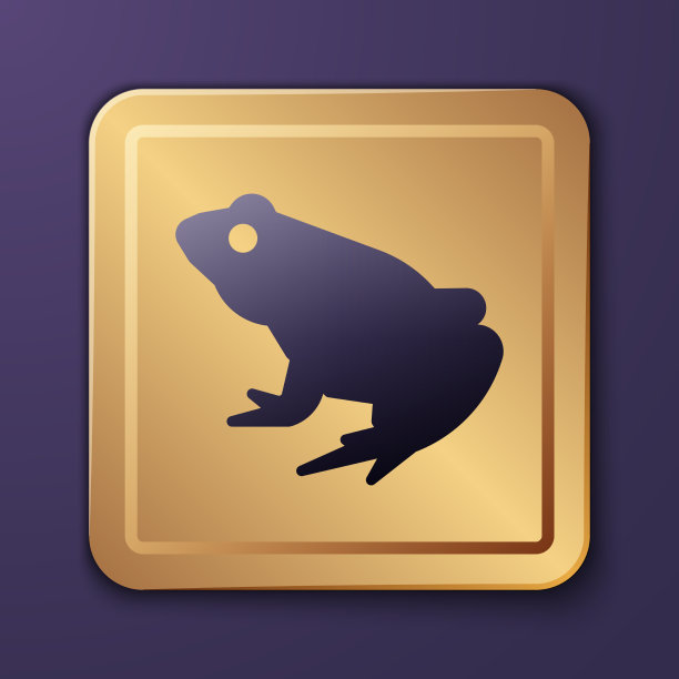 紫色青蛙图标孤立在紫色背景图片下载