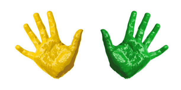 手孩子打印3d孤立的白色背景图片下载