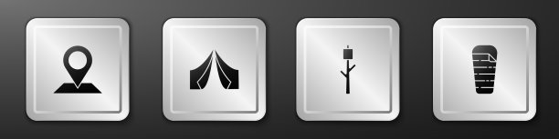 设置地点旅游帐篷和棉花糖棒图片下载