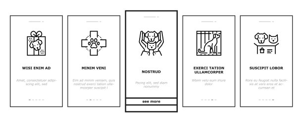 动物宠物庇护所上的图标集图片下载