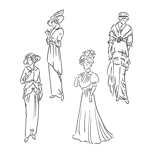 穿着古色古香的维多利亚时代妇女图片下载