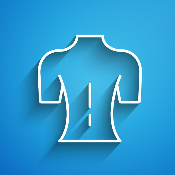 白色线按摩图标孤立在蓝色图片下载