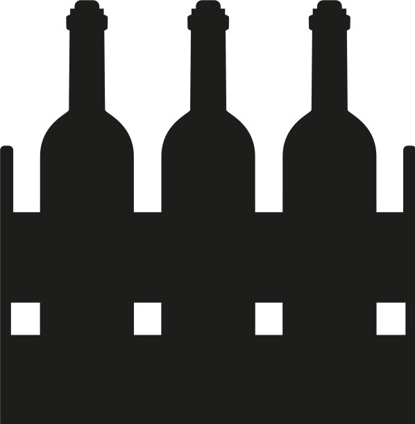 酒瓶葡萄酒在白色背景的盒子图片下载