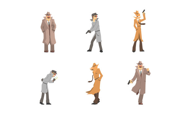 私家侦探角色在工作中设置了警察图片下载