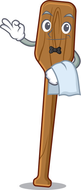 一幅卡通画用白色桨给侍者划桨图片下载