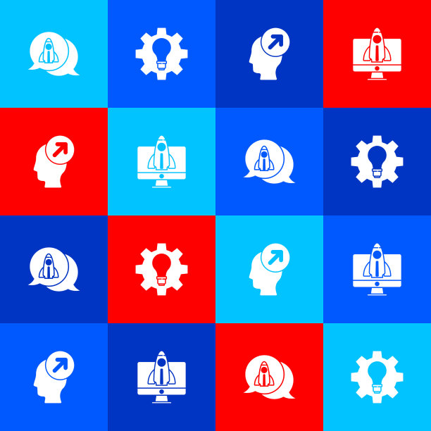 设置启动项目概念灯泡和齿轮图片下载