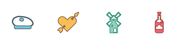 用心和箭把法国贝雷帽的爱情图片下载