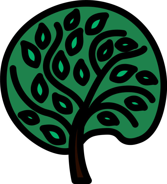 带叶子的生态树图标图片下载
