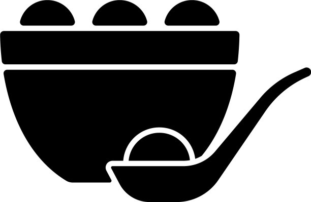 汤圆黑色字形图标图片下载