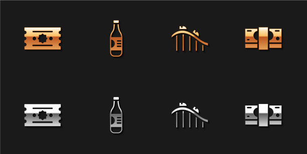 云霄飞车和瓶装水集票图片下载