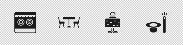 在画廊的野餐桌上放上椅子图片下载