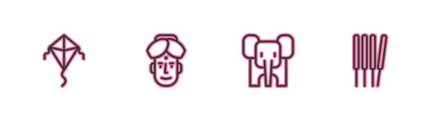 摆线风筝象印度人和香图片下载