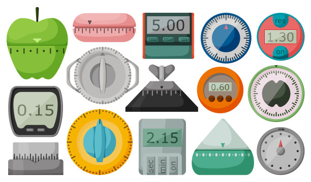 厨房定时器卡通设置图标图片下载