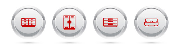 Set line衣柜抽屉衣柜和大床图片下载