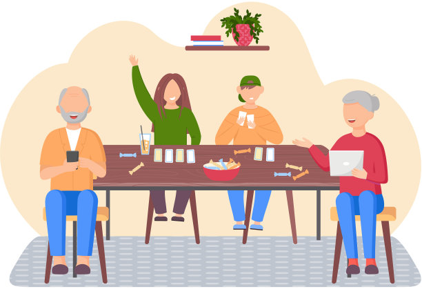 上了年纪的父母在玩游戏时也在使用科技产品图片下载