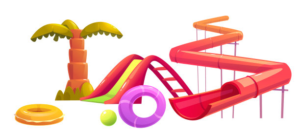 水上乐园物体夏季水上乐园设备设置图片下载