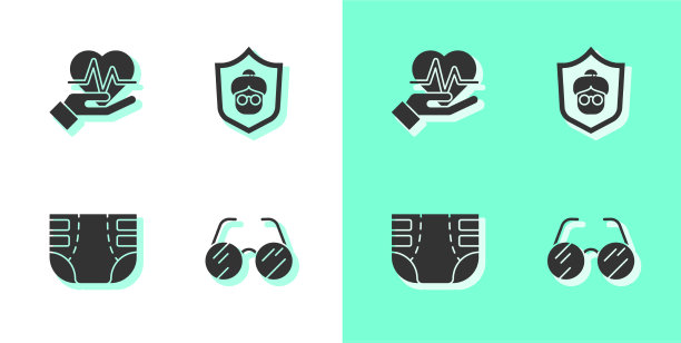 戴眼镜，心率成人尿布和图片下载