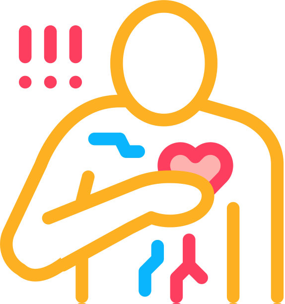 心肌梗塞心脏病发作的颜色图标图片下载