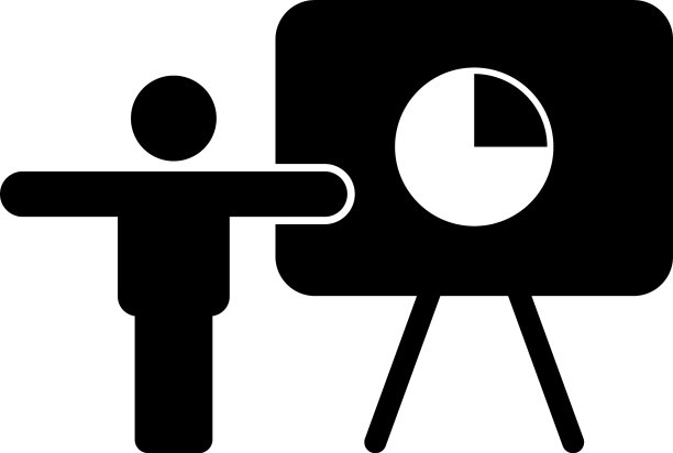 演示图标男性与董事会为图片下载