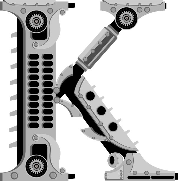 字母k在金属风格的主题上图片下载