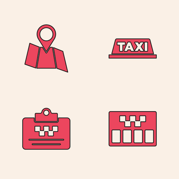 设置出租车计价器折叠地图，并标明车顶位置图片下载