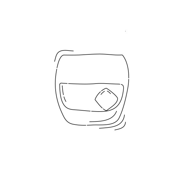 威士忌小酒杯上的白色背景卡通图片下载