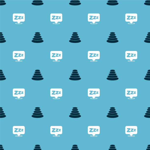 设置堆栈热石头和睡在无缝图片下载