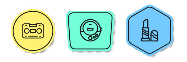 设置线复古音频磁带音乐CD图片下载