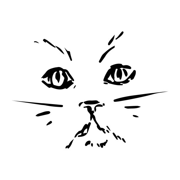 不爽波斯猫脸墨水图片下载