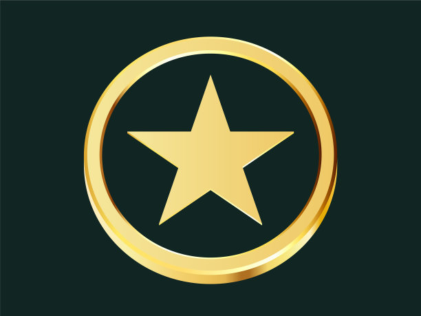 带有星星标志、金色丝带或奖品的金币图片下载