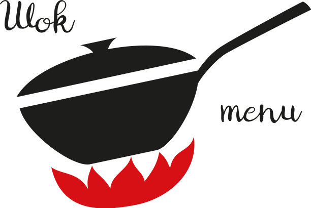 炒锅煎锅图标上的白色背景图片下载