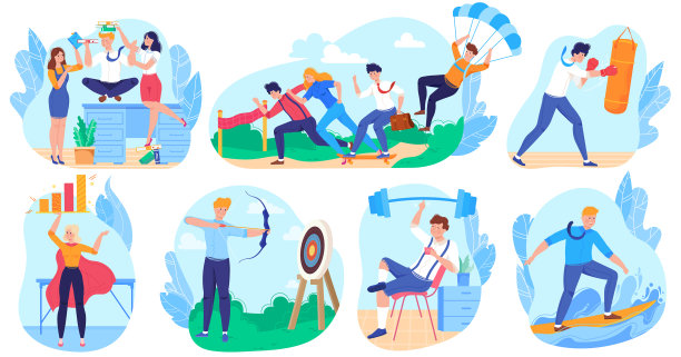 商业作为体育概念的人卡通图片下载