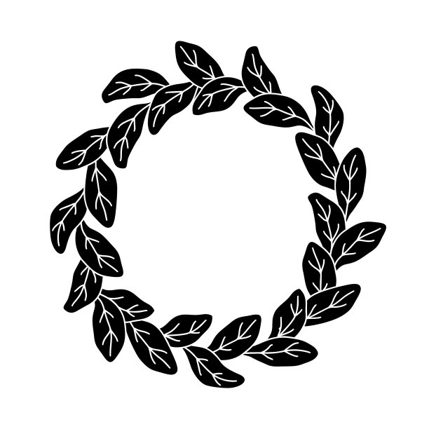 叶片剪影框架复制空间圆形植物图片下载