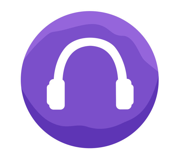 圆形耳机图标音乐设备符号图片下载