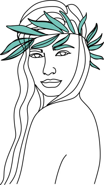 女人的头与花组成手绘图片下载