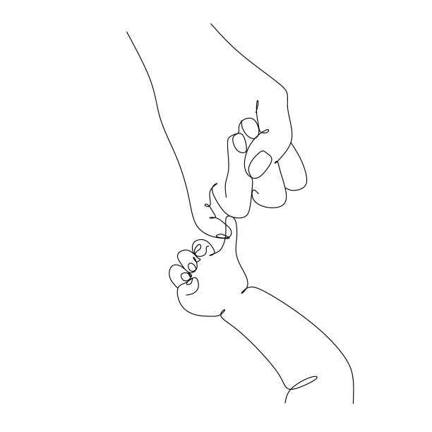 孕妇一条线画在白色孤立图片下载