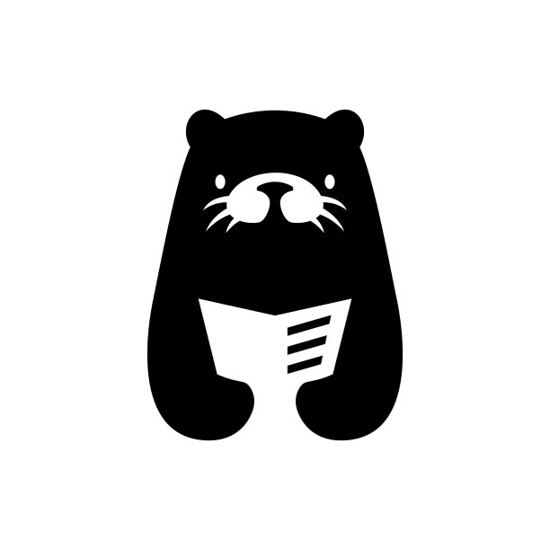 水獭书读报纸负太空标志图标图片下载