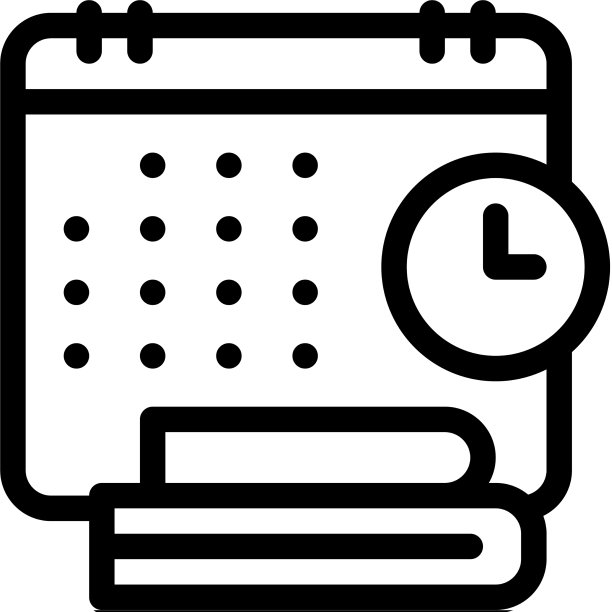 日程表和日常管理线性图标图片下载