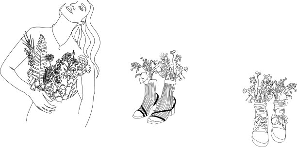 设置抽象简约的女性肖像图片下载