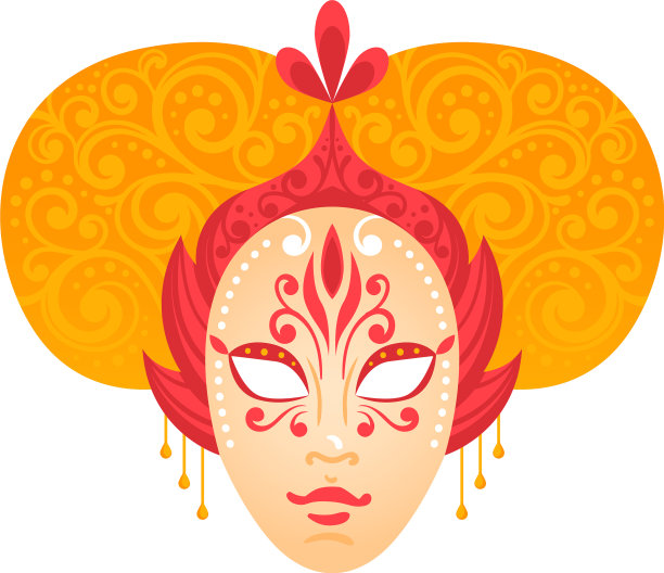 化装缤纷的面具，欢乐的节日灿烂图片下载