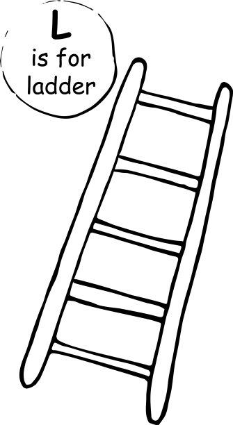 手绘卡通素描木制金属踏步梯图片下载